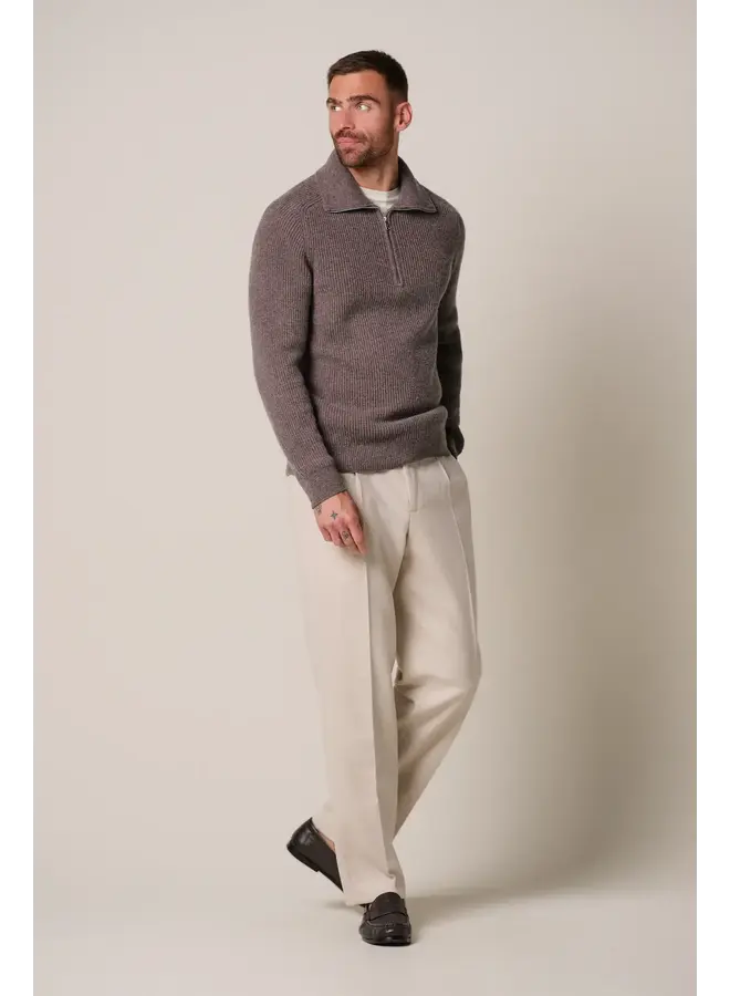 Pullover Half Zip Heavy Wol Aubergine PPXJ30058I