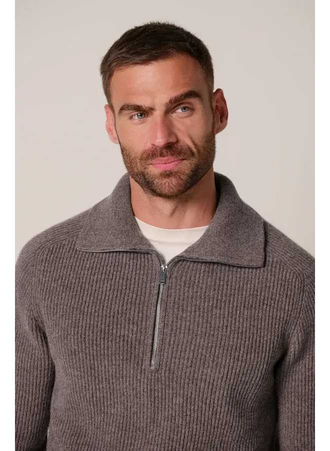 Pullover Half Zip Heavy Wol Aubergine PPXJ30058I
