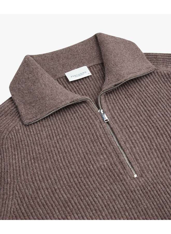 Pullover Half Zip Heavy Wol Aubergine PPXJ30058I
