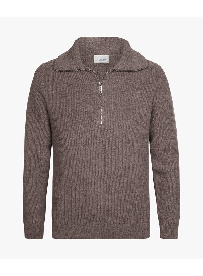 Pullover Half Zip Heavy Wol Aubergine PPXJ30058I