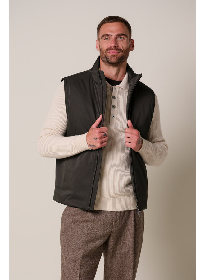 Bodywarmer Donkerbruin magneetsluiting PPXU30001C