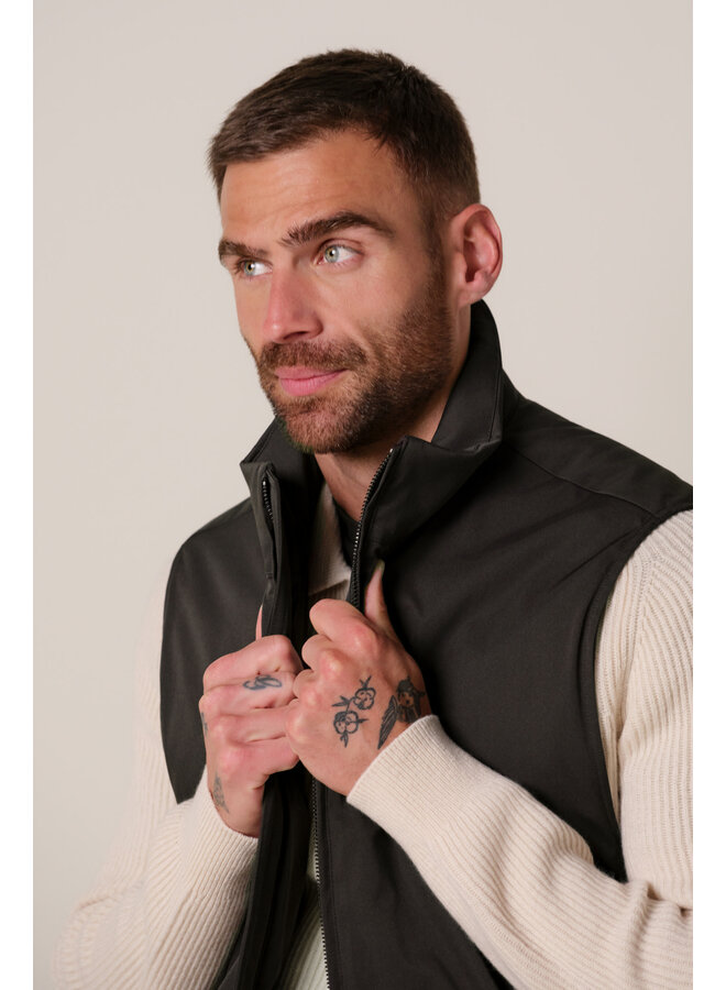 Bodywarmer Donkerbruin magneetsluiting PPXU30001C