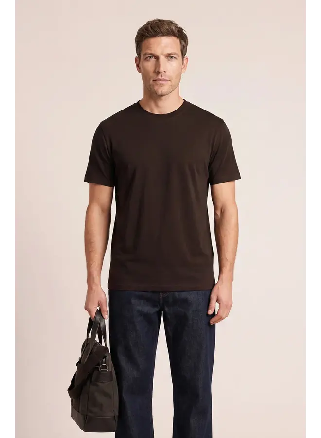 T-Shirt Luca Liquid Cotton 625078 col 80 Donkerbruin