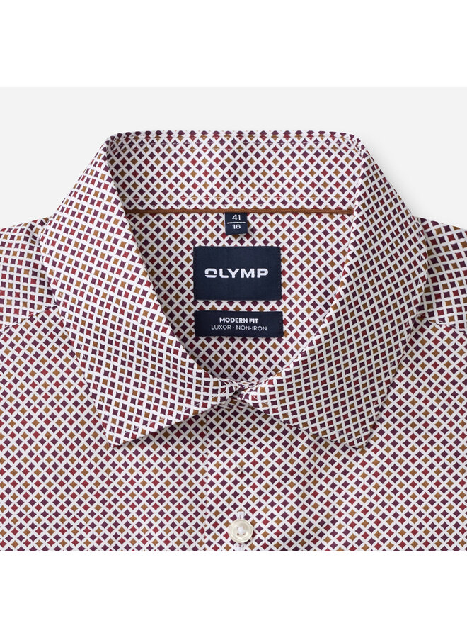 Overhemd Print Bordeaux Modern Fit Luxor 1308 24 37