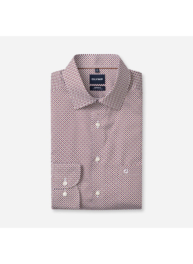 Overhemd Print Bordeaux Modern Fit Luxor 1308 24 37