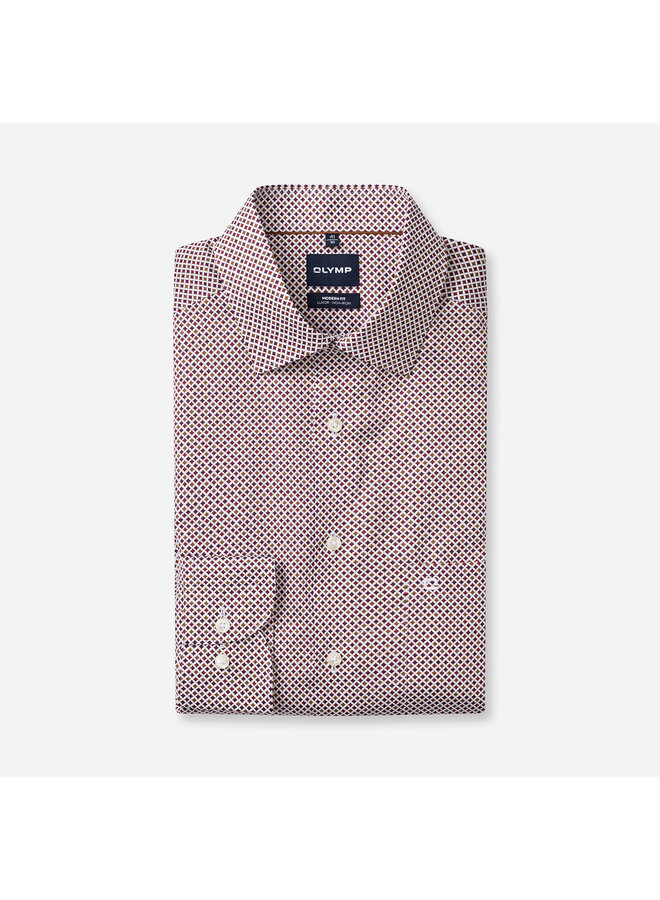 Overhemd Print Bordeaux Modern Fit Luxor 1308 24 37