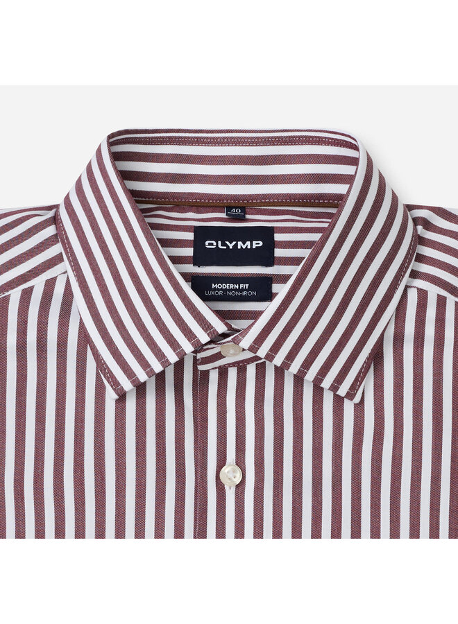 Overhemd Streep Bordeaux Rood Modern Fit Luxor 1288 24 37