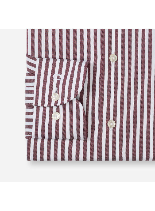 Overhemd Streep Bordeaux Rood Modern Fit Luxor 1288 24 37