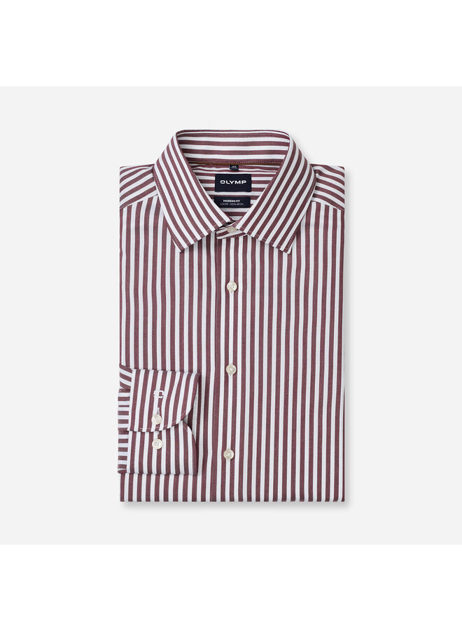 Overhemd Streep Bordeaux Rood Modern Fit Luxor 1288 24 37