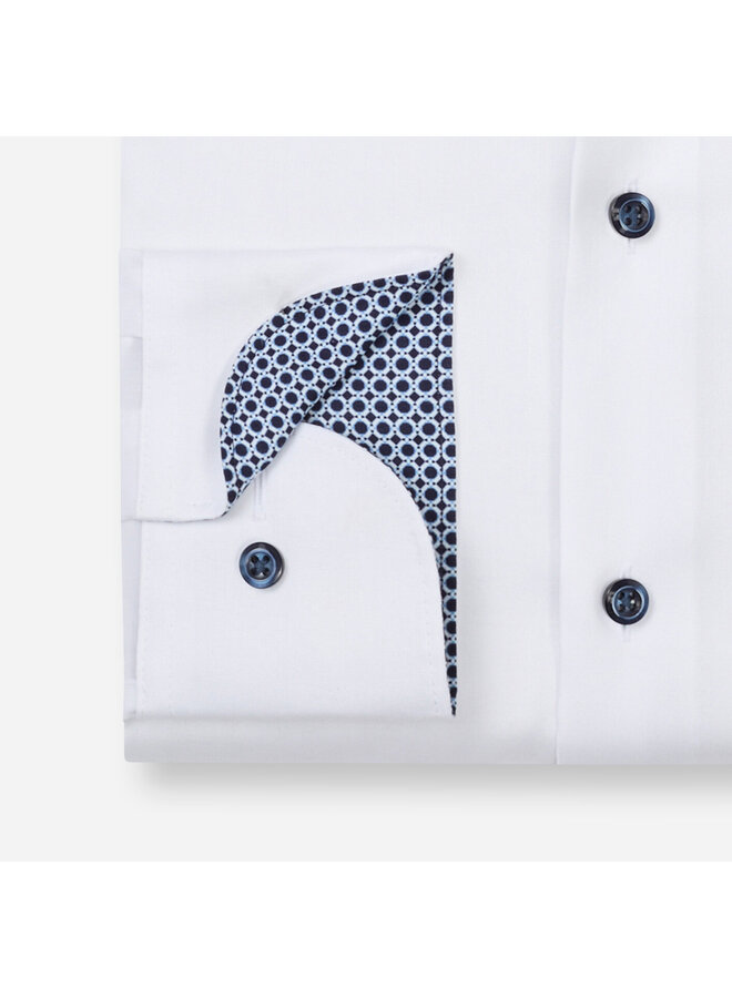 Overhemd Wit Accent Blauw Modern Fit Luxor 1360 24 15