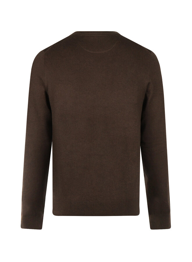 Trui Katoen-Kasjmier V-Hals MM999.1201.01 Chocolate Brown
