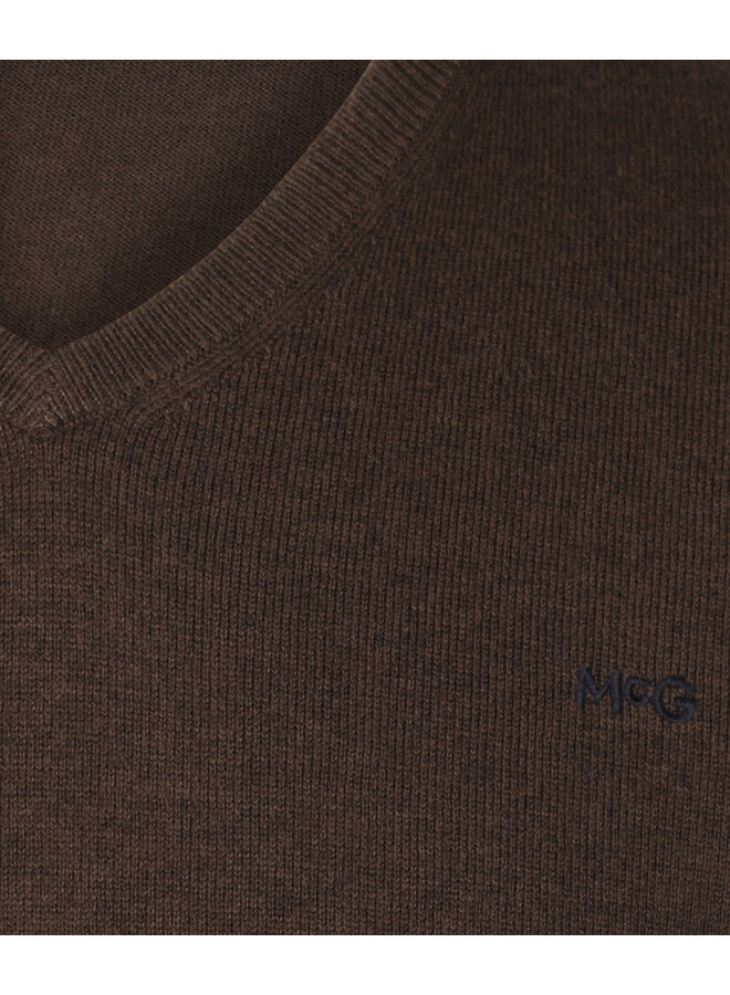 Trui Katoen-Kasjmier V-Hals MM999.1201.01 Chocolate Brown