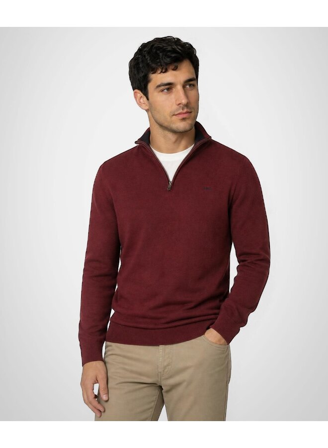 Zip Mock Trui Katoen-Kasjmier MM262.1204.01 Burgundy