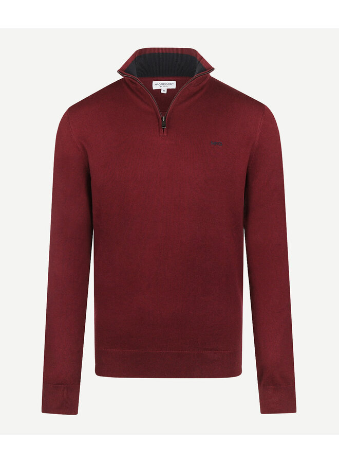 Zip Mock Trui Katoen-Kasjmier MM262.1204.01 Burgundy