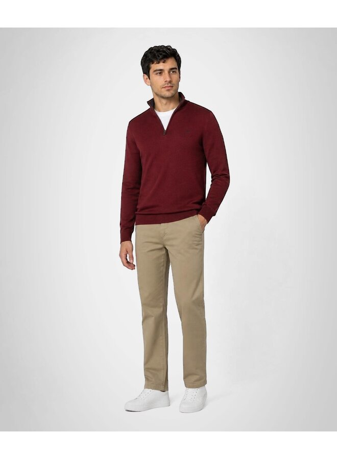 Zip Mock Trui Katoen-Kasjmier MM262.1204.01 Burgundy