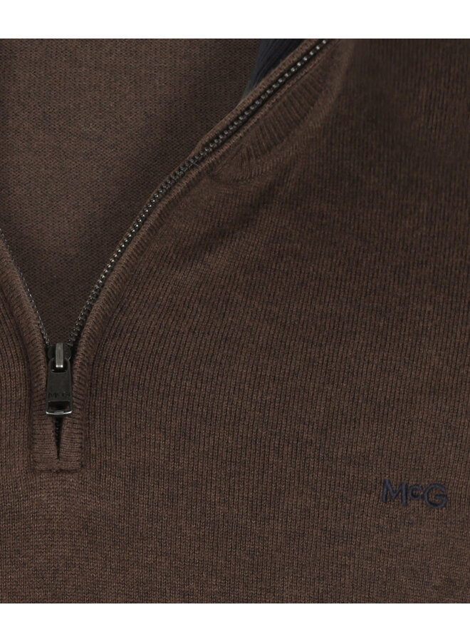 Zip Mock Trui Katoen-Kasjmier MM262.1204.01 Chocolate Brown