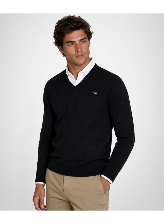 Trui Katoen-Kasjmier V-Hals MM999.1201.01 Navy