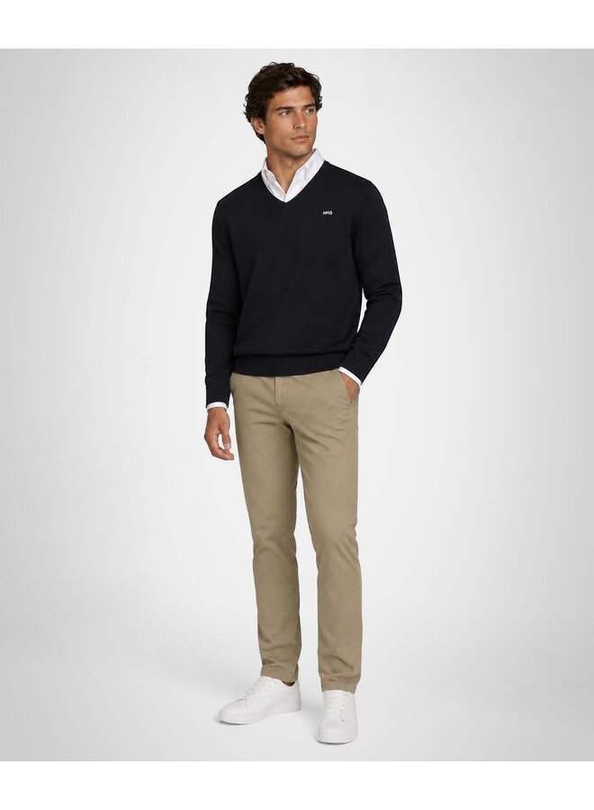 Trui Katoen-Kasjmier V-Hals MM999.1201.01 Navy