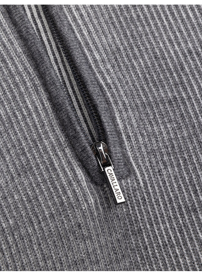 Romano Half Zip Pullover 118265019-950006 Mid Grey Melange