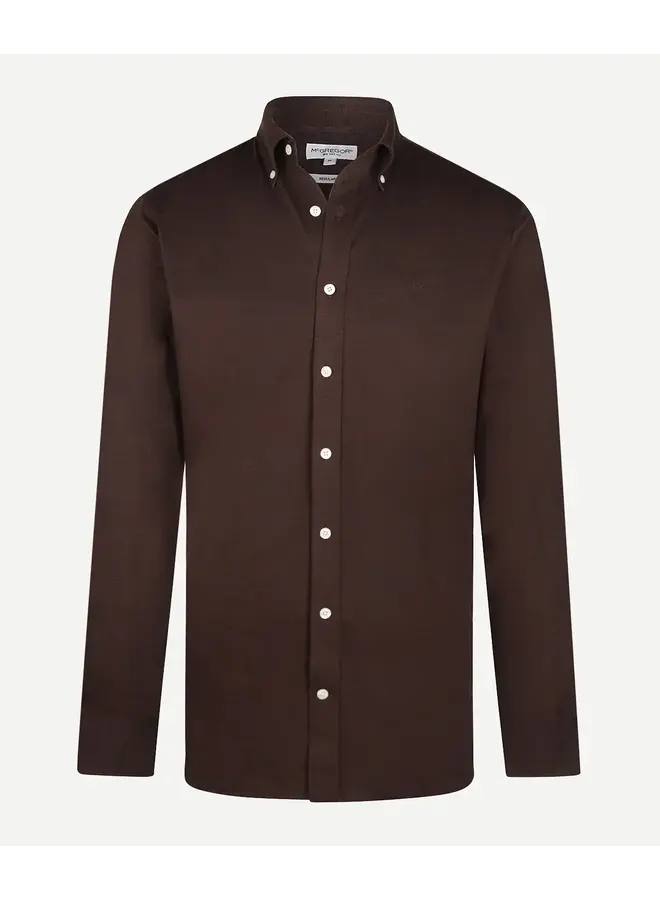 Overhemd Stretch Piqué MM262.6001.01 Chocolate Brown