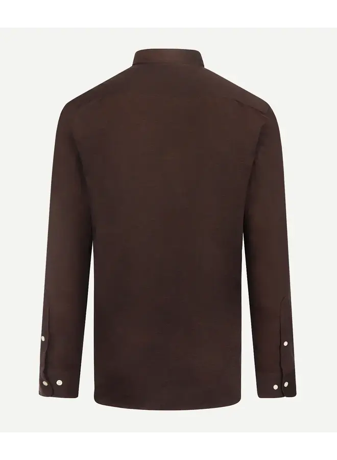 Overhemd Stretch Piqué MM262.6001.01 Chocolate Brown