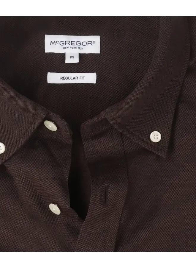Overhemd Stretch Piqué MM262.6001.01 Chocolate Brown