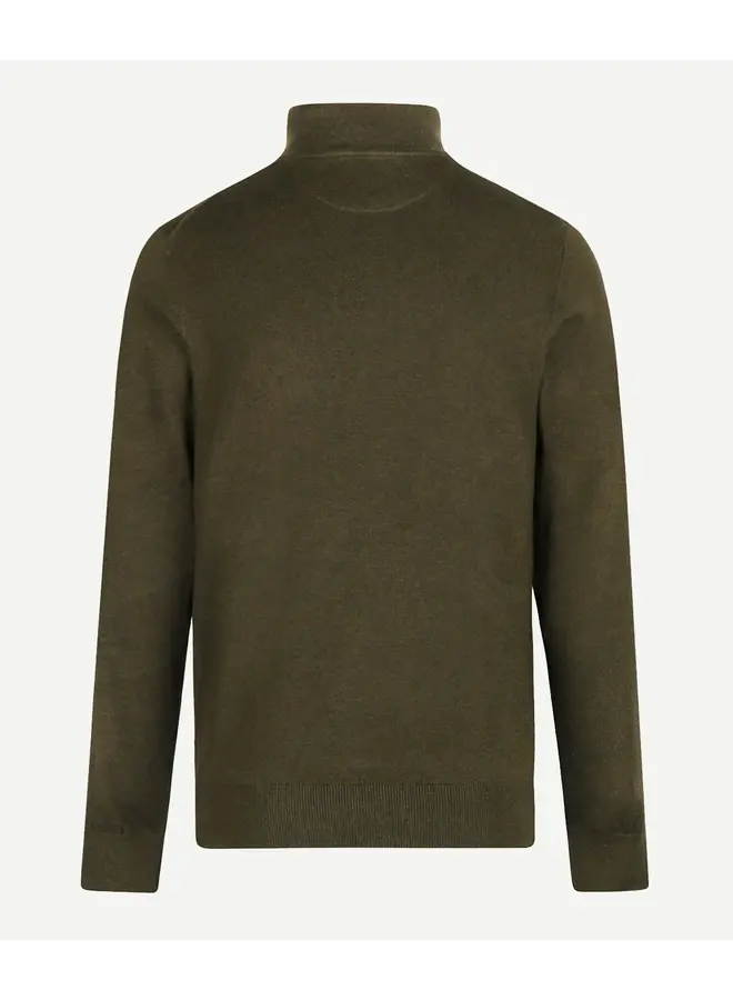 Zip Mock Trui Katoen-Kasjmier MM262.1204.01 Dark Olive
