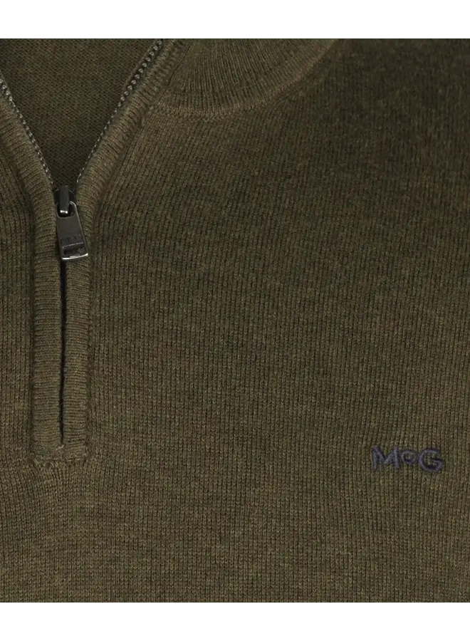 Zip Mock Trui Katoen-Kasjmier MM262.1204.01 Dark Olive