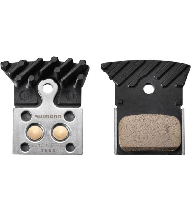 L04C-MF disc pads and spring, metal sintered, alloy/stainless back, cooling fins