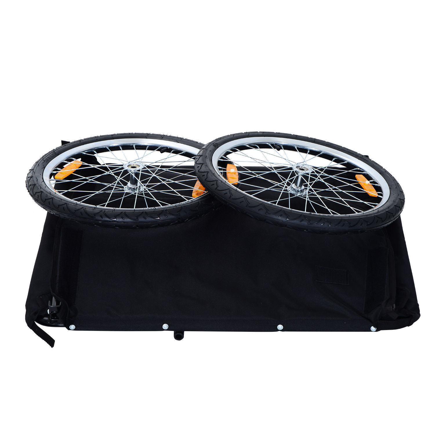 HOMdotCOM Fietskar Transportwagen - Zwart/Wit, 130 x 75 x 86 cm