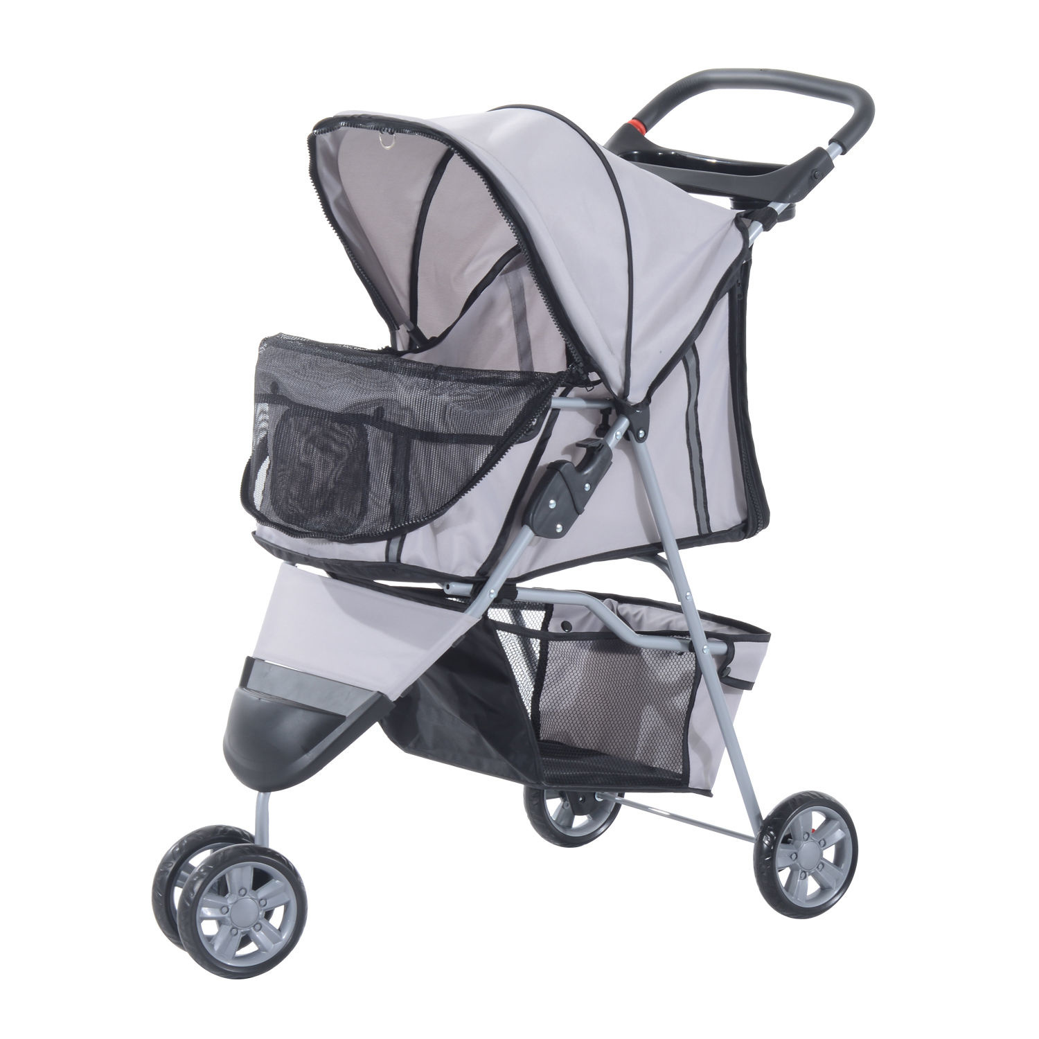 Paws Hondenbuggy met zonnedak en opbergnet grijs 75 x 45 x 97cm