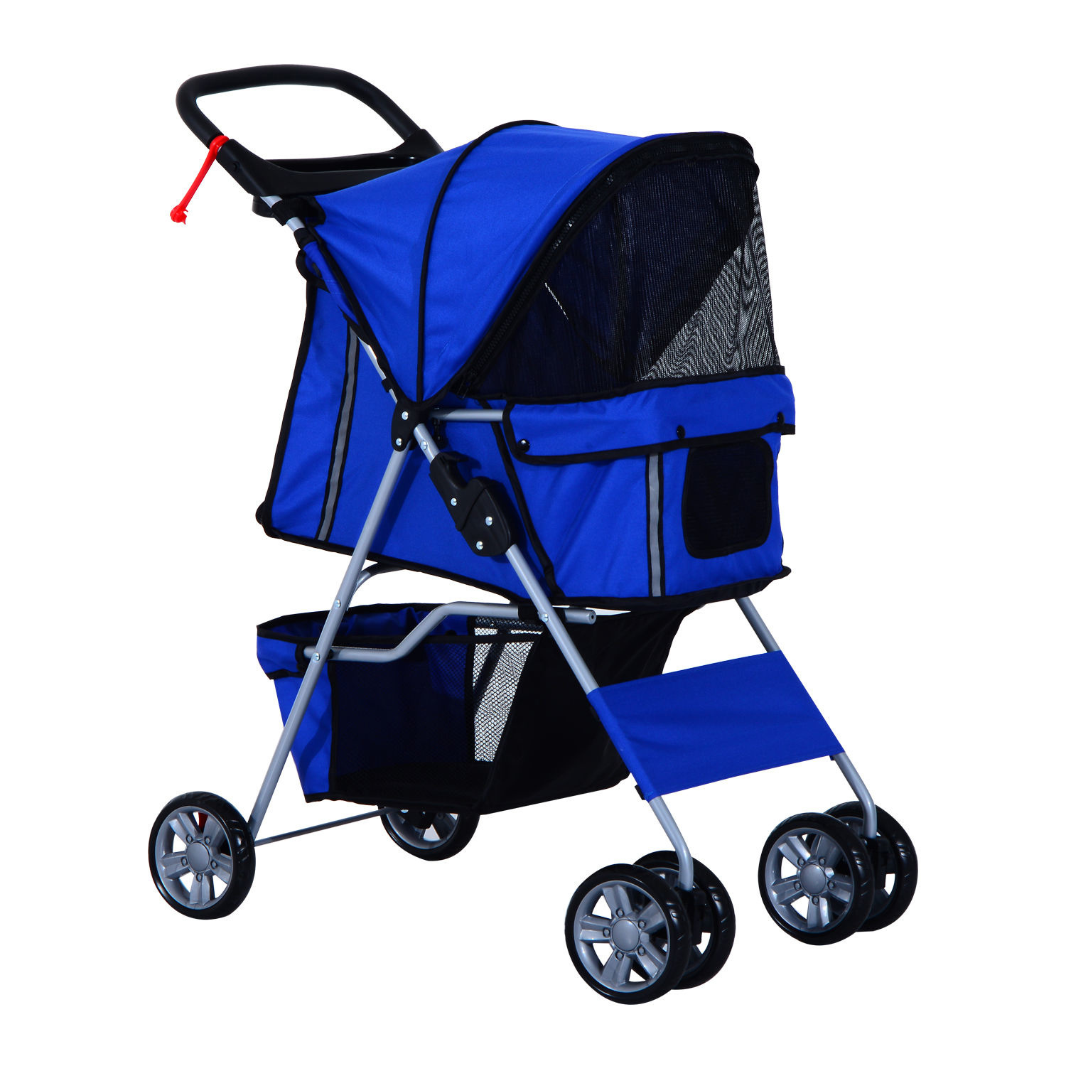Paws Hondenbuggy met zonnedak en opbergnet blauw 75 x 45 x 97cm