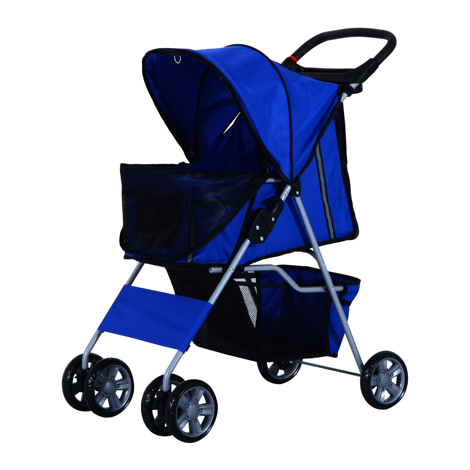 Paws Hondenbuggy met zonnedak en opbergnet blauw 75 x 45 x 97cm