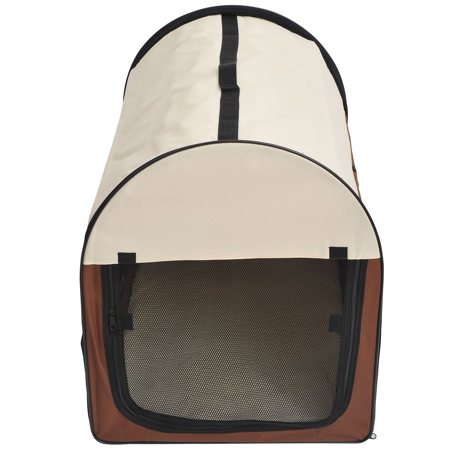 Paws Honden transporttas opvouwbaar bruin/crème maat XL 81 x 56 x 66cm