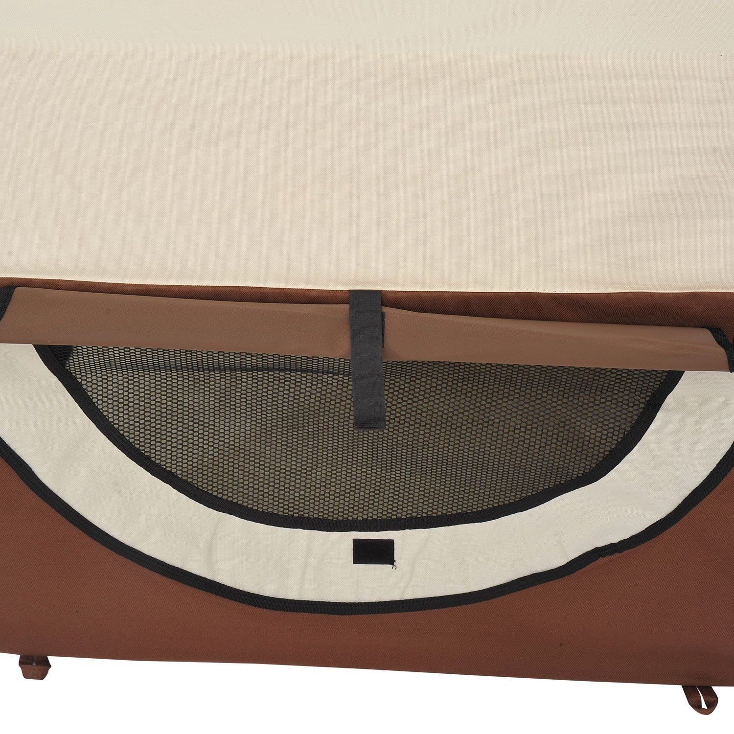 Paws Honden transporttas opvouwbaar bruin/crème maat XL 81 x 56 x 66cm