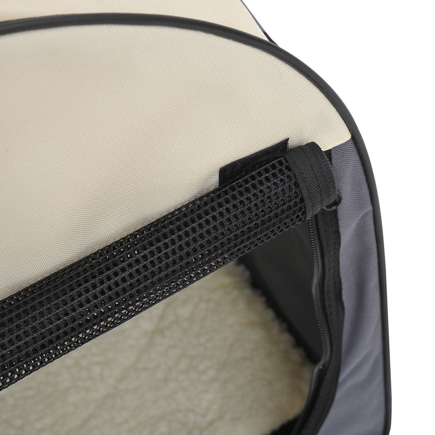Paws Honden transporttas opvouwbaar grijs/crème maat XL 81 x 56 x 66cm