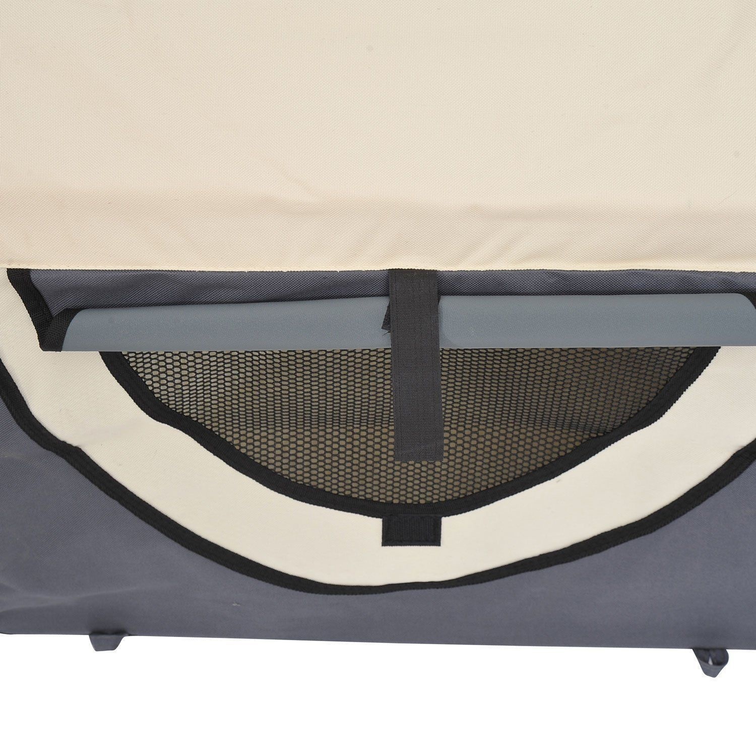 Paws Honden transporttas opvouwbaar grijs/crème maat XL 81 x 56 x 66cm