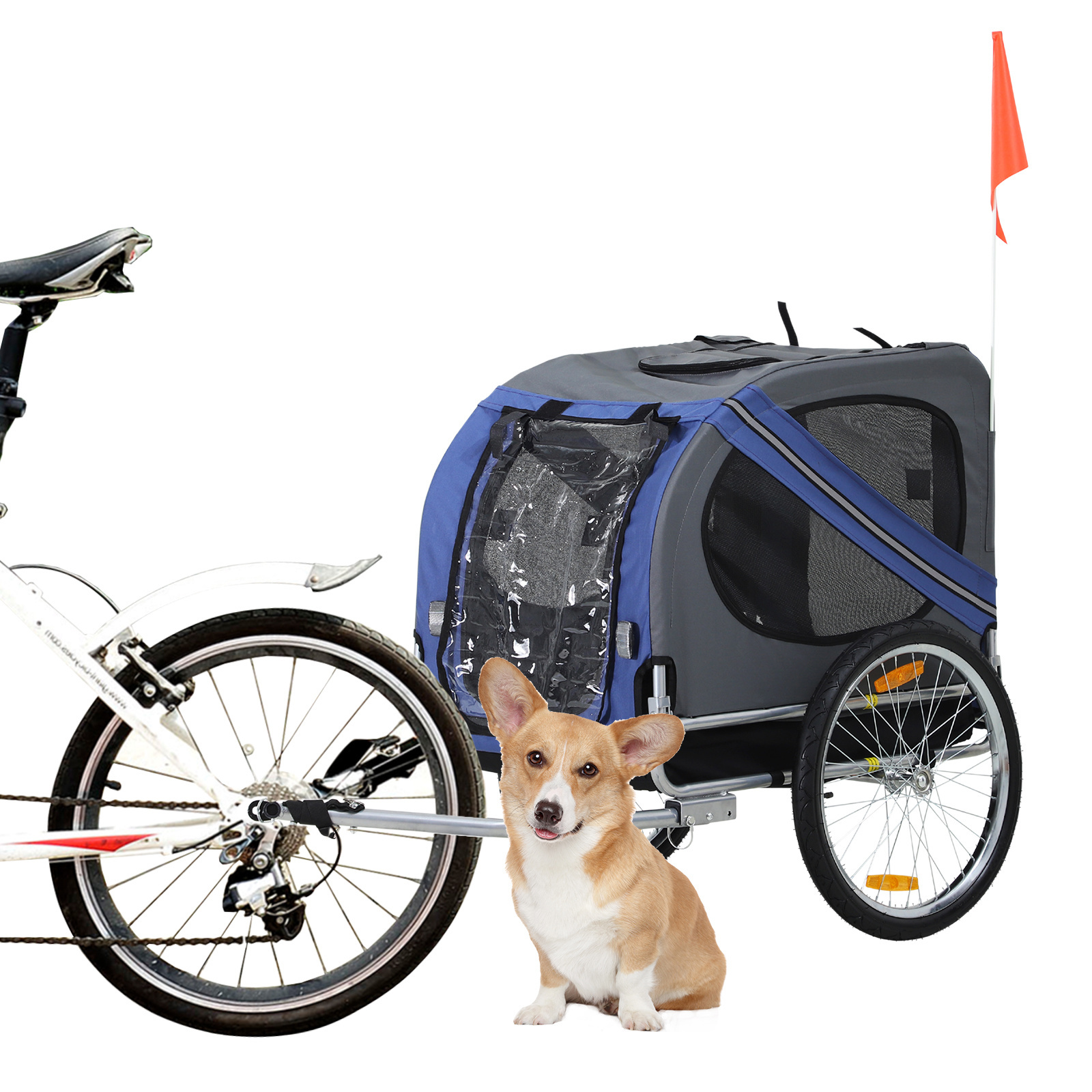 Paws Hondentrailer fietskar blauw 130 x 73 x 94cm