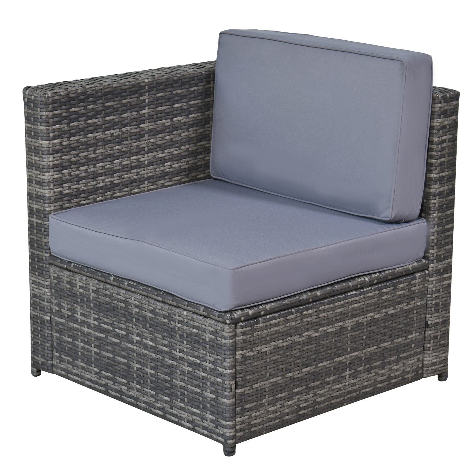 Outsunny Loungemeubelset met kussens 7-delig polyrotan grijs
