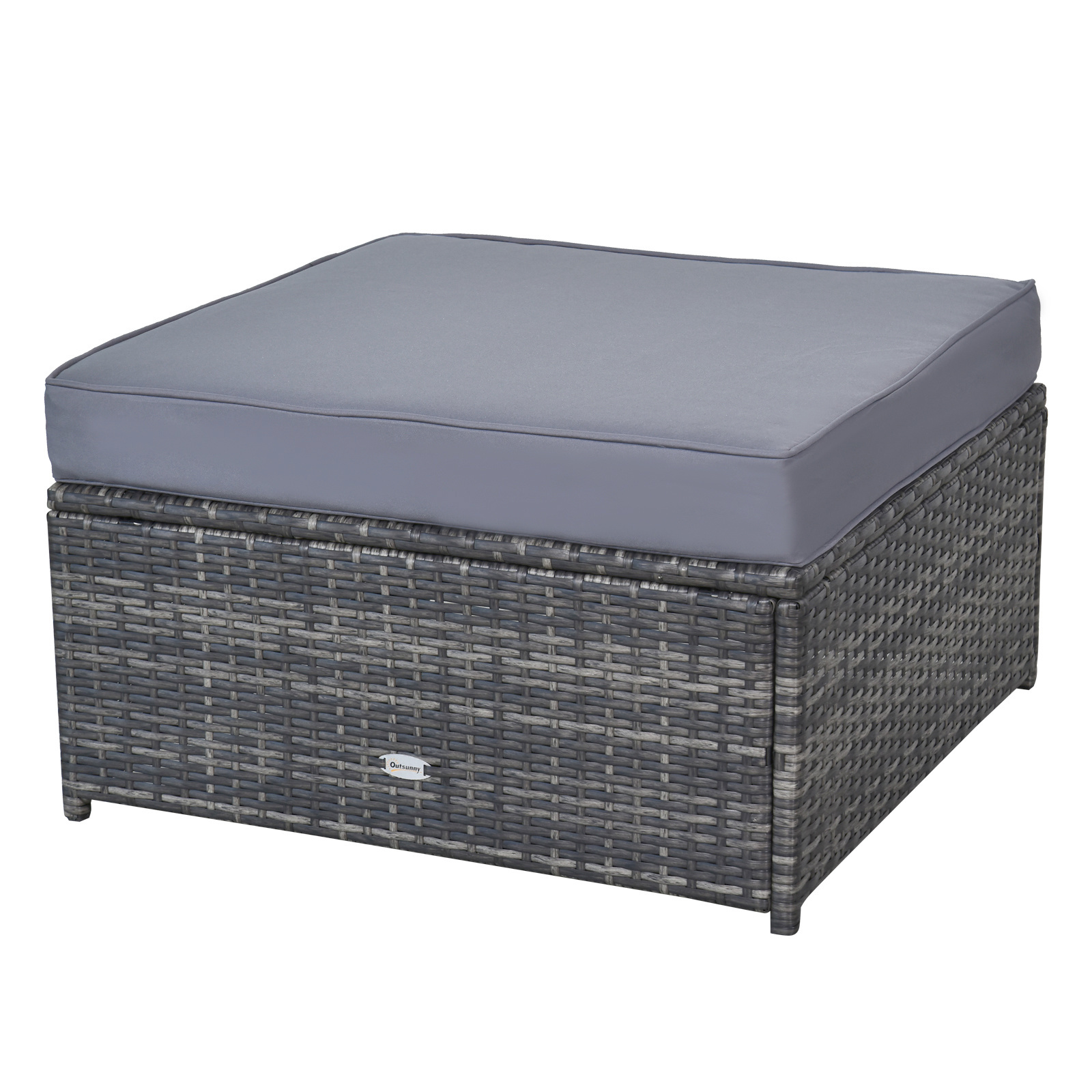 Outsunny Loungemeubelset met kussens 7-delig polyrotan grijs