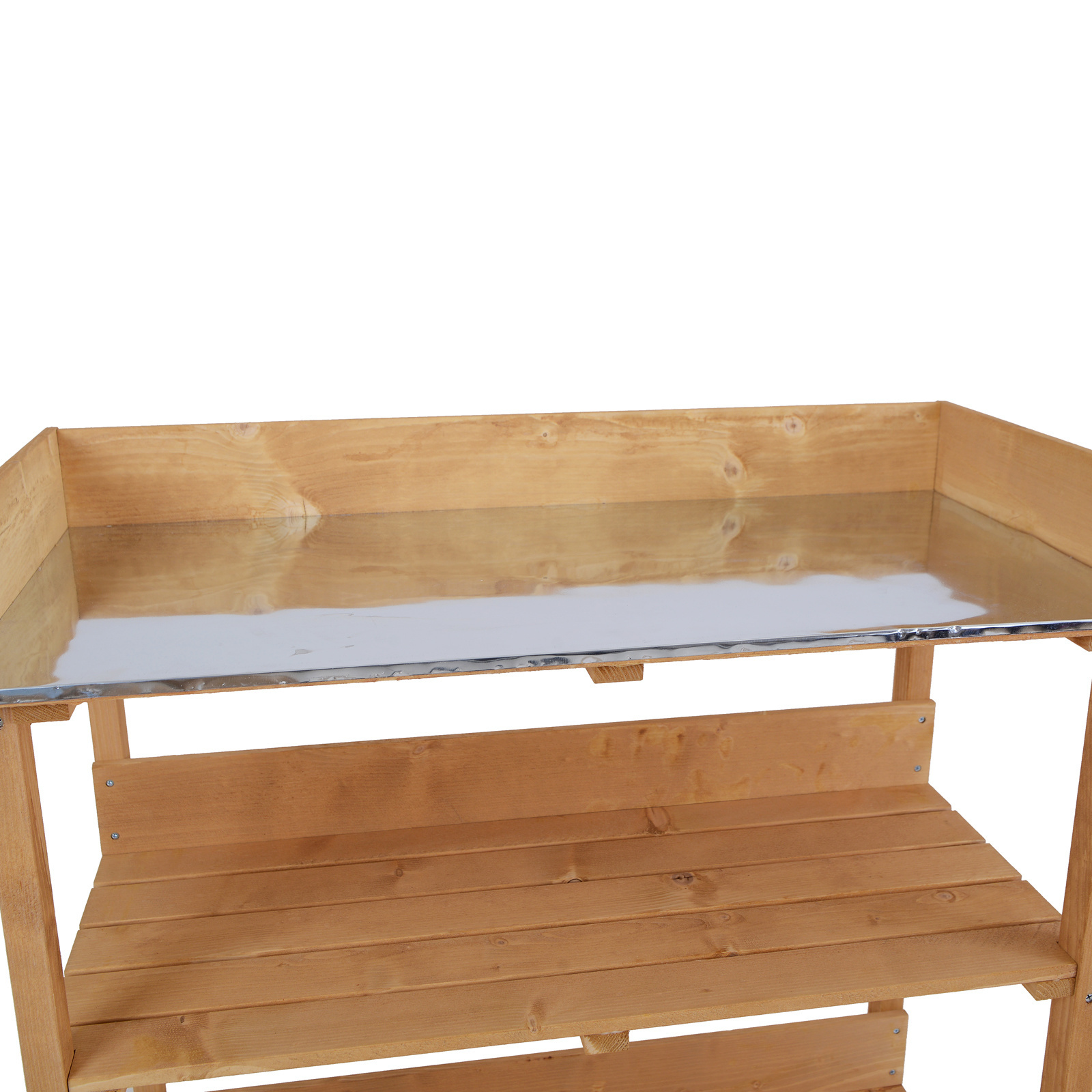 Sunny Oppottafel met metalen werkblad naturel hout 76 x 37 x 89cm