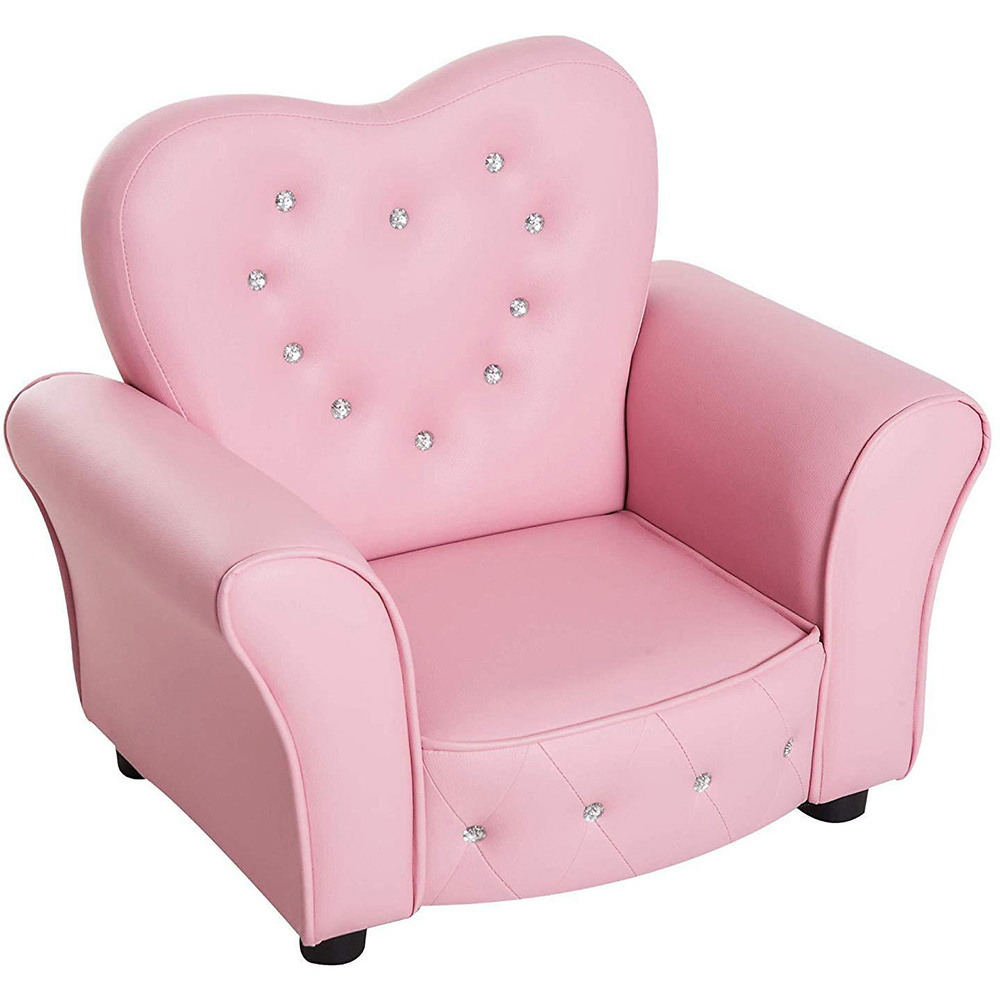 HOMdotCOM Kinderbank Princess Minisofa hartvormig roze