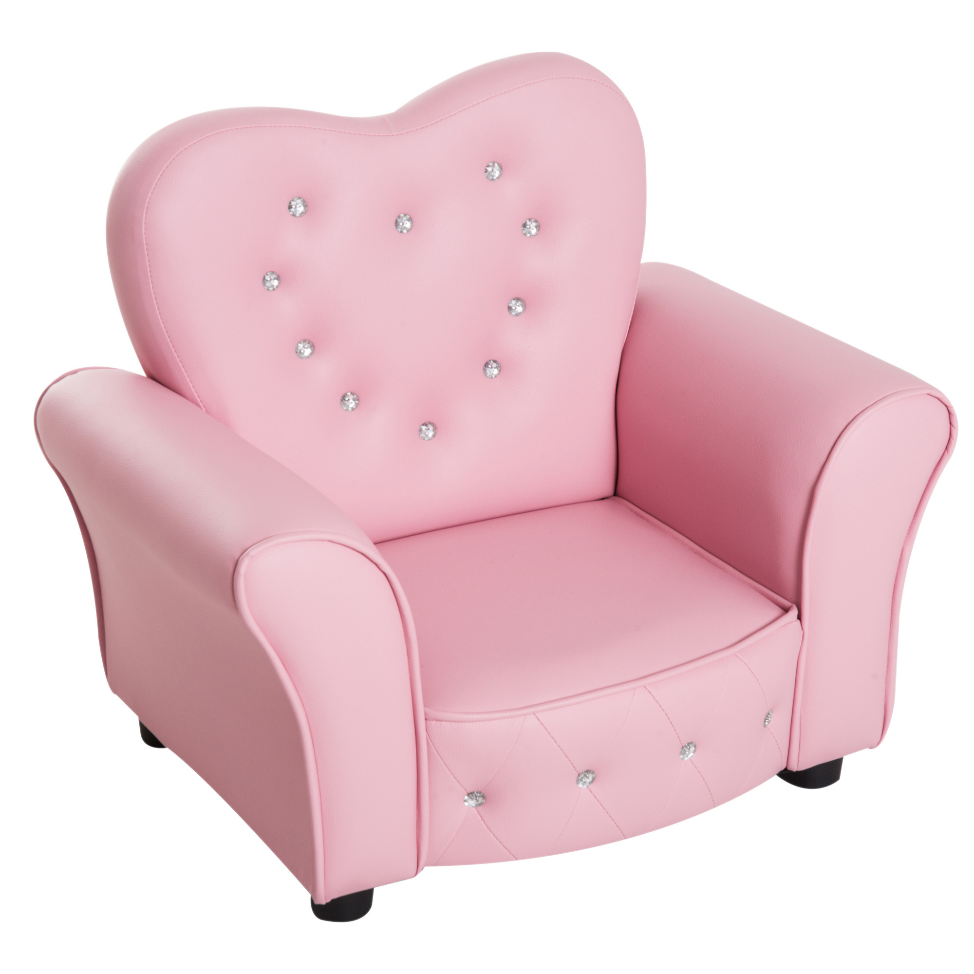 HOMdotCOM Kinderbank Princess Minisofa hartvormig roze