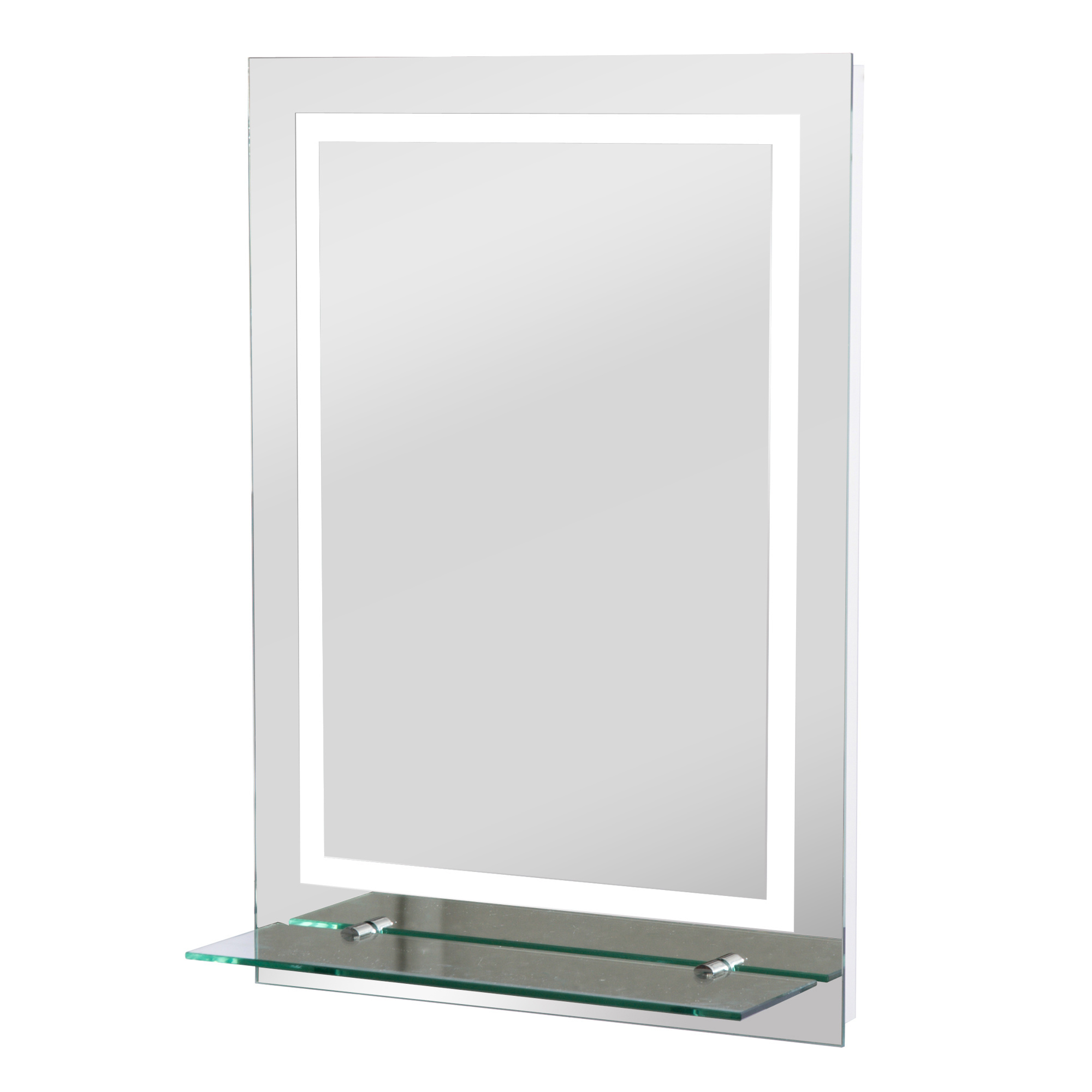 Kleankin Badkamerspiegel met LED verlichting en legplank 38W 70 x 50cm