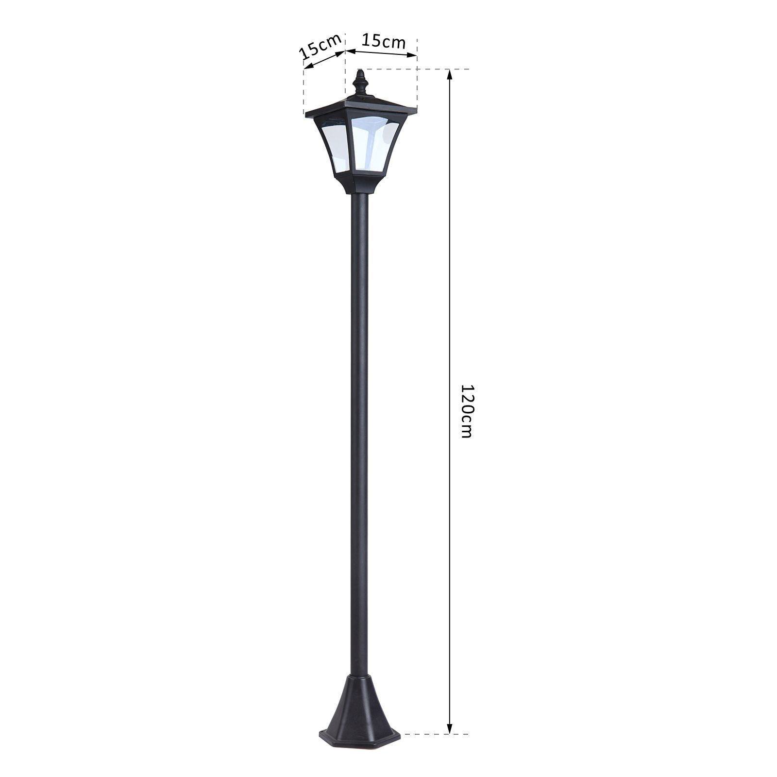 Sunny Solar tuinlantaarn 10lumen zwart 120cm