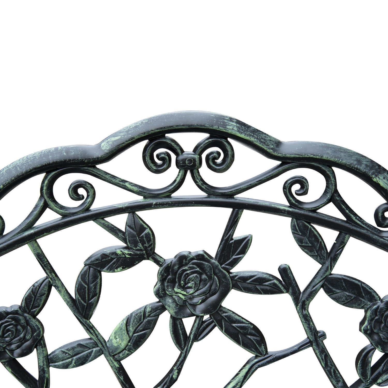 Sunny tuinbankje rozen voor 2-personen - antiek groen metaal - 100 x 54 x 80 cm