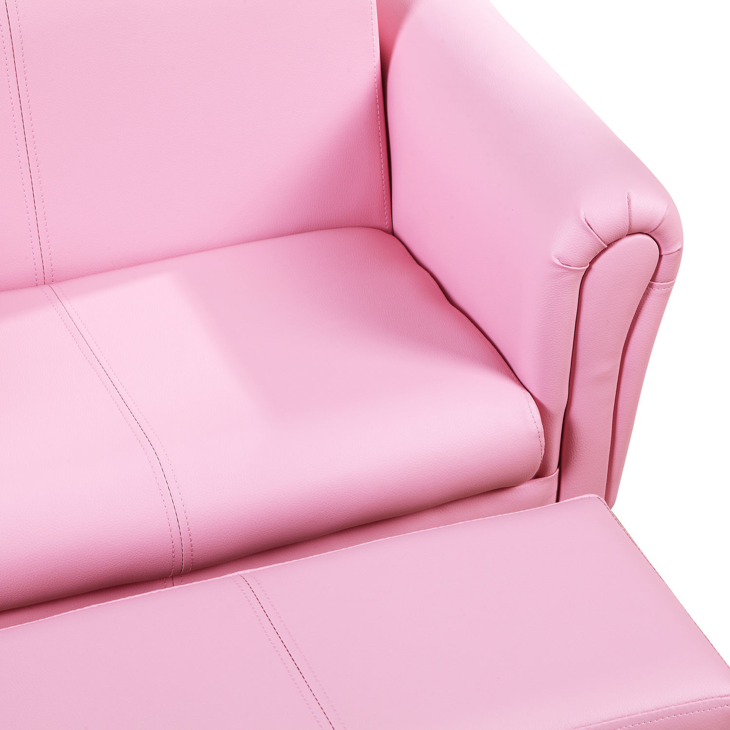 HOMdotCOM Kinderbank/sofa met voetenbank roze | 3 - 7 jaar | 83 x 42 x 41 cm