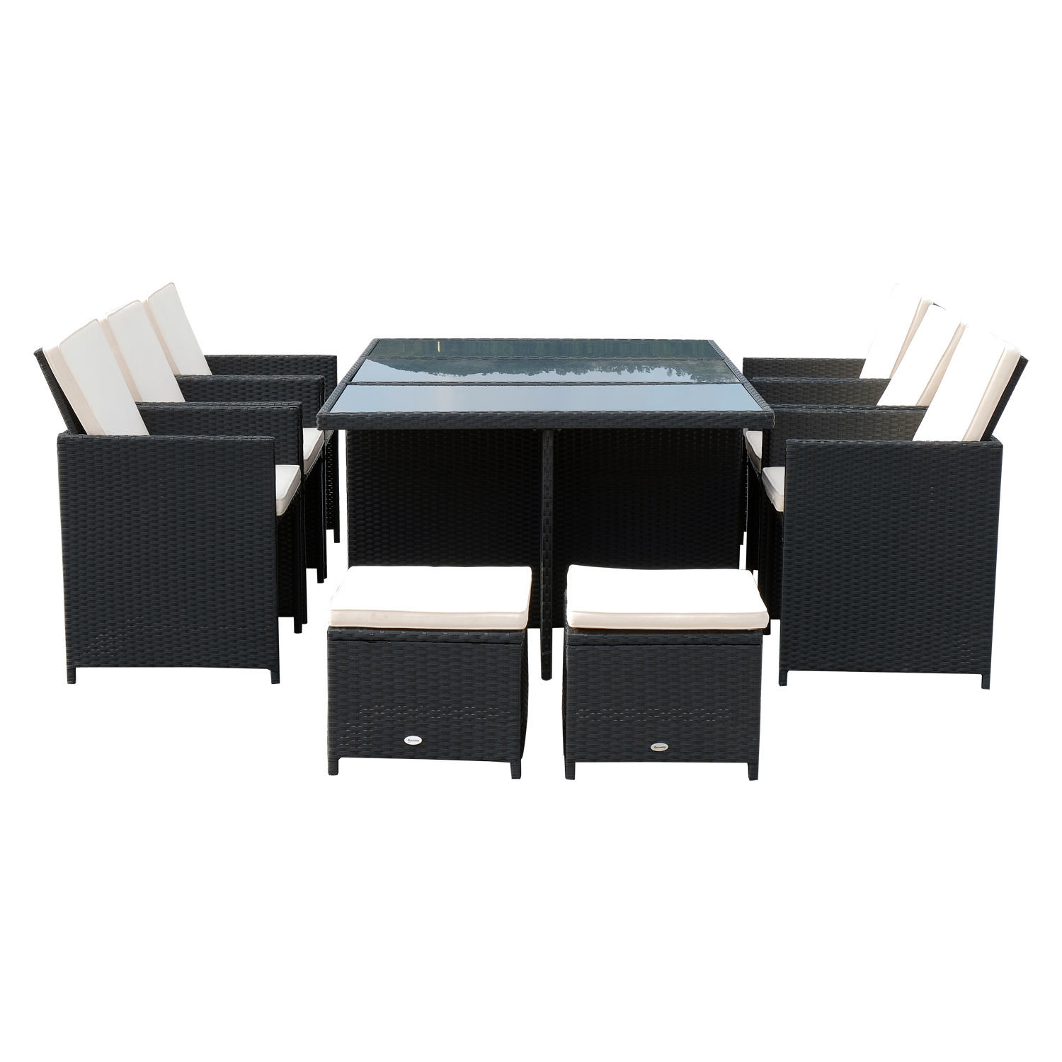 Sunny Loungeset poly rattan aluminium zwart 27-delig incl. kussen
