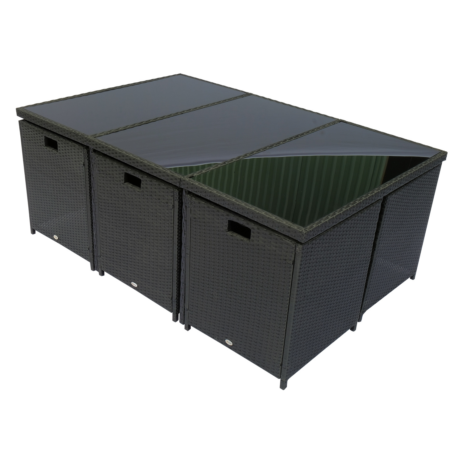 Sunny Loungeset poly rattan aluminium zwart 27-delig incl. kussen