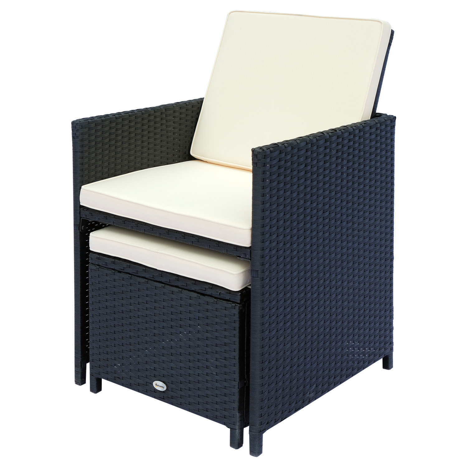 Sunny Loungeset poly rattan aluminium zwart 27-delig incl. kussen